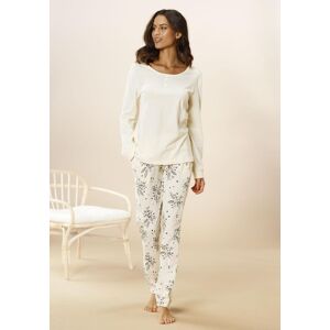 Pyjama VIVANCE DREAMS, Damen, Gr. 56/58, beige, Single Jersey, Obermaterial: 100% Baumwolle, geblümt, Basic, bequem lang, Rundhals, Rippbündchen, Homewear-Sets Pyjama, mit feinem Blumenprint Pyjama VIVANCE DREAMS, Damen, Gr. 56/58, beige, Single Jersey, Obermaterial: 100% Baumwolle, geblümt, Basic, bequem lang, Rundhals, Rippbündchen, Homewear-Sets Pyjama, mit feinem Blumenprint
