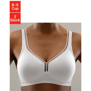 T-Shirt-BH PETITE FLEUR, Damen, Gr. 100, Cup D, weiss (2xweiß), Jersey, Obermaterial: 93% Baumwolle, 7% Elasthan, BHs T-Shirt-BH, ohne Bügel aus Baumwolle – auch ideal für grosse Grössen T-Shirt-BH PETITE FLEUR, Damen, Gr. 100, Cup D, weiss (2xweiß), Jersey, Obermaterial: 93% Baumwolle, 7% Elasthan, BHs T-Shirt-BH, ohne Bügel aus Baumwolle – auch ideal für grosse Grössen