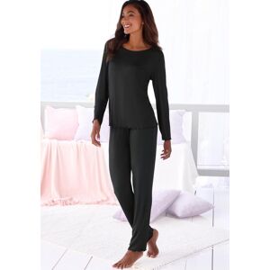 Pyjama VIVANCE DREAMS, Damen, Gr. 44/46, schwarz, Rippware, Obermaterial: 92% Modal (TENCEL™), 8% Elasthan, unifarben, bequem hüftlang, Rundhals, eingesetzt Babylock, Homewear-Sets Pyjama, mit Babylock-Saum Pyjama VIVANCE DREAMS, Damen, Gr. 44/46, schwarz, Rippware, Obermaterial: 92% Modal (TENCEL™), 8% Elasthan, unifarben, bequem hüftlang, Rundhals, eingesetzt Babylock, Homewear-Sets Pyjama, mit Babylock-Saum