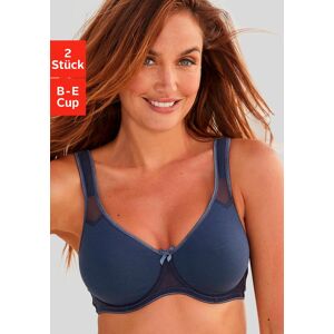 T-Shirt-BH PETITE FLEUR, Damen, Gr. 75, Cup B, blau (marine, weiß), Jersey, Obermaterial: 90% Baumwolle, 5% Elasthan, 5% Polyamid, Basic, BHs T-Shirt-BH, mit Bügel und Netzeinsätzen – auch ideal für grosse Grössen T-Shirt-BH PETITE FLEUR, Damen, Gr. 75, Cup B, blau (marine, weiß), Jersey, Obermaterial: 90% Baumwolle, 5% Elasthan, 5% Polyamid, Basic, BHs T-Shirt-BH, mit Bügel und Netzeinsätzen – auch ideal für grosse Grössen