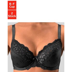 Bügel-BH PETITE FLEUR, Damen, Gr. 120, Cup B, schwarz (schwarz, weiß), Spitze, Obermaterial: 90% Polyamid, 10% Elasthan, BHs Bügel-BH, mit elastischer Spitze, Dessous – ideal für grosse Grössen Bügel-BH PETITE FLEUR, Damen, Gr. 120, Cup B, schwarz (schwarz, weiß), Spitze, Obermaterial: 90% Polyamid, 10% Elasthan, BHs Bügel-BH, mit elastischer Spitze, Dessous – ideal für grosse Grössen