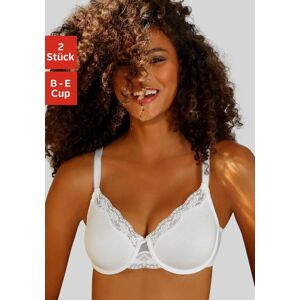 Bügel-BH PETITE FLEUR, Damen, Gr. 95, Cup C, schwarz (schwarz, weiß), Spitze, Obermaterial: 87% Baumwolle, 8% Polyamid, 5% Elasthan, BHs Bügel-BH, mit zarter Jacquardspitze Bügel-BH PETITE FLEUR, Damen, Gr. 95, Cup C, schwarz (schwarz, weiß), Spitze, Obermaterial: 87% Baumwolle, 8% Polyamid, 5% Elasthan, BHs Bügel-BH, mit zarter Jacquardspitze