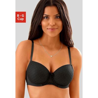 Schalen-BH LASCANA, Damen, Gr. 90, Cup B, schwarz, Microtouch, Obermaterial: 86% Polyamid, 14% Elasthan, BHs Schalen-BH, mit Bügel und graphischer Spitze, Dessous Schalen-BH LASCANA, Damen, Gr. 90, Cup B, schwarz, Microtouch, Obermaterial: 86% Polyamid, 14% Elasthan, BHs Schalen-BH, mit Bügel und graphischer Spitze, Dessous