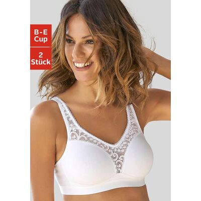 Entlastungs-BH PETITE FLEUR, Damen, Gr. 90, Cup B, schwarz-weiss (weiß, schwarz), Jersey, Obermaterial: 80% Baumwolle, 11% Polyamid, 9% Elasthan, BHs Entlastungs-BH, ohne Bügel, Baumwoll-Qualität, Packung– auch ideal für grosse Grössen Entlastungs-BH PETITE FLEUR, Damen, Gr. 90, Cup B, schwarz-weiss (weiß, schwarz), Jersey, Obermaterial: 80% Baumwolle, 11% Polyamid, 9% Elasthan, BHs Entlastungs-BH, ohne Bügel, Baumwoll-Qualität, Packung– auch ideal für grosse Grössen