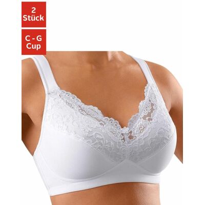 Soft-BH PETITE FLEUR, Damen, Gr. 80, Cup C, schwarz-weiss (weiß, schwarz), Jersey, Obermaterial: 60% Polyamid, 29% Baumwolle, 11% Elasthan, BHs Soft-BH, ohne Bügel mit Komfortträgern – auch ideal für grosse Grössen Soft-BH PETITE FLEUR, Damen, Gr. 80, Cup C, schwarz-weiss (weiß, schwarz), Jersey, Obermaterial: 60% Polyamid, 29% Baumwolle, 11% Elasthan, BHs Soft-BH, ohne Bügel mit Komfortträgern – auch ideal für grosse Grössen