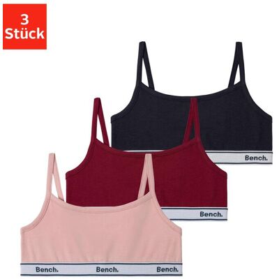 Bustier BENCH., Mädchen, Gr. 146/152, N-Gr, bunt (rosa, beere, navy), Single Jersey, Obermaterial: 92% Baumwolle, 8% Elasthan (LYCRA), unifarben, Basic, körpernah, BHs Bustier, mit verstellbaren Trägern Bustier BENCH., Mädchen, Gr. 146/152, N-Gr, bunt (rosa, beere, navy), Single Jersey, Obermaterial: 92% Baumwolle, 8% Elasthan (LYCRA), unifarben, Basic, körpernah, BHs Bustier, mit verstellbaren Trägern