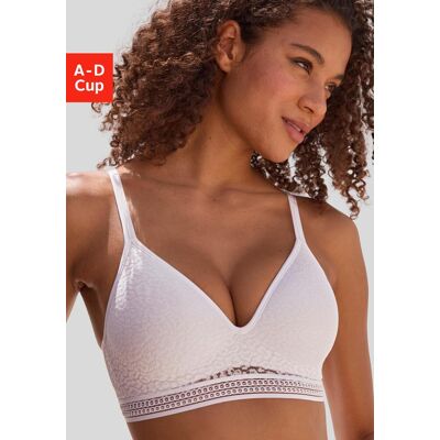 Bralette-BH LASCANA "Freya", Damen, Gr. 75, Cup A, weiss (weiß), Spitze, Obermaterial: 36% Polyamid, 29% Polyester, 27% Baumwolle, 8% Elasthan, BHs Bralette-BH, ohne Bügel mit eingearbeitetem Push-up Kissen, bequemer BH Bralette-BH LASCANA "Freya", Damen, Gr. 75, Cup A, weiss (weiß), Spitze, Obermaterial: 36% Polyamid, 29% Polyester, 27% Baumwolle, 8% Elasthan, BHs Bralette-BH, ohne Bügel mit eingearbeitetem Push-up Kissen, bequemer BH