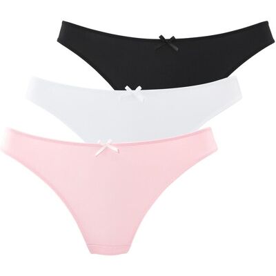 String PETITE FLEUR, Damen, Gr. 36/38, bunt (rosa, weiß, schwarz), Microtouch, Obermaterial: 87% Polyamid, 13% Elasthan, Unterhosen String, mit blumiger Spitze String PETITE FLEUR, Damen, Gr. 36/38, bunt (rosa, weiß, schwarz), Microtouch, Obermaterial: 87% Polyamid, 13% Elasthan, Unterhosen String, mit blumiger Spitze