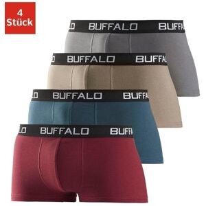 Hipster BUFFALO, Herren, Gr. XXL, 4 Stk., bunt (bordeaux, petrol, khaki, grau), Jersey, Obermaterial: 95% Baumwolle, 5% Elasthan, unifarben, körpernah, Unterhosen Hipster, knapp sitzende Boxershorts mit Kontrastbund aus Baumwollmischung Hipster BUFFALO, Herren, Gr. XXL, 4 Stk., bunt (bordeaux, petrol, khaki, grau), Jersey, Obermaterial: 95% Baumwolle, 5% Elasthan, unifarben, körpernah, Unterhosen Hipster, knapp sitzende Boxershorts mit Kontrastbund aus Baumwollmischung