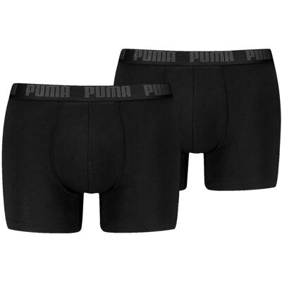 Boxershorts PUMA "PUMA MEN EVERYDAY BASIC BOXERS 2P", Jungen, Gr. XXL, schwarz (schwarz, schwarz), Jersey, Obermaterial: 95% Baumwolle, 5% Elasthan, körpernah, Unterhosen Boxershorts, mit Puma Webbund Boxershorts PUMA "PUMA MEN EVERYDAY BASIC BOXERS 2P", Jungen, Gr. XXL, schwarz (schwarz, schwarz), Jersey, Obermaterial: 95% Baumwolle, 5% Elasthan, körpernah, Unterhosen Boxershorts, mit Puma Webbund