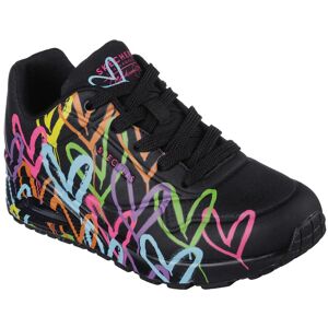 Sneaker SKECHERS "UNO - HIGHLIGHT LOVE", Damen, Gr. 36, bunt (schwarz, multi), Lederimitat, Textil, kontrastfarbene Details, Schuhe Sneaker, Freizeitschuh, Halbschuh, Schnürschuh mit Herzchen-Print Sneaker SKECHERS "UNO - HIGHLIGHT LOVE", Damen, Gr. 36, bunt (schwarz, multi), Lederimitat, Textil, kontrastfarbene Details, Schuhe Sneaker, Freizeitschuh, Halbschuh, Schnürschuh mit Herzchen-Print