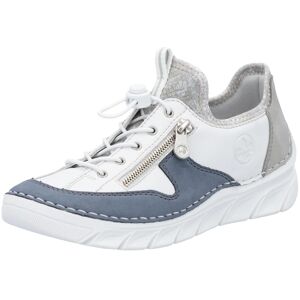 Slip-On Sneaker RIEKER, Damen, Gr. 38, weiss (weiß, kombiniert), Lederimitat, Schuhe Slip-On Sneaker, Slipper, Freizeitschuh mit kontrastfarbenen Besätzen Slip-On Sneaker RIEKER, Damen, Gr. 38, weiss (weiß, kombiniert), Lederimitat, Schuhe Slip-On Sneaker, Slipper, Freizeitschuh mit kontrastfarbenen Besätzen