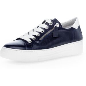 Plateausneaker GABOR "FLORENZ", Damen, Gr. 35, blau (nachtblau, weiß), Nappaleder, Schuhe Plateausneaker, Freizeitschuh, Halbschuh, Schnürschuh in bequemer Weite G = weit Plateausneaker GABOR "FLORENZ", Damen, Gr. 35, blau (nachtblau, weiß), Nappaleder, Schuhe Plateausneaker, Freizeitschuh, Halbschuh, Schnürschuh in bequemer Weite G = weit