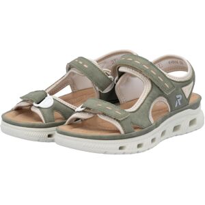 Sandale RIEKER SPORT "Outdoorsandale", Damen, Gr. 37, grün (schilf, creme), Lederimitat, Textil, Schuhe Sandale, Sommerschuh, Sandalette, Plateauabsatz, mit Klettverschlüssen Sandale RIEKER SPORT "Outdoorsandale", Damen, Gr. 37, grün (schilf, creme), Lederimitat, Textil, Schuhe Sandale, Sommerschuh, Sandalette, Plateauabsatz, mit Klettverschlüssen