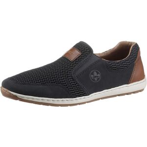 Slipper RIEKER, Herren, Gr. 41, bunt (dunkelblau, braun), Lederimitat, Textil, Schuhe Slipper, Sommerschuh, Schlupfschuh, Freizeitschuh mit kontrastfarbenen Besätzen Slipper RIEKER, Herren, Gr. 41, bunt (dunkelblau, braun), Lederimitat, Textil, Schuhe Slipper, Sommerschuh, Schlupfschuh, Freizeitschuh mit kontrastfarbenen Besätzen