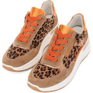 Keilsneaker ARA "GARDA", Damen, Gr. 4,5 (37,5), orange (beige, leo, orange), Glattleder, Veloursleder, kontrastfarbene Details, Schuhe Keilsneaker, Plateausneaker, Keilsneaker mit Wechselfussbett in H-Weite Keilsneaker ARA "GARDA", Damen, Gr. 4,5 (37,5), orange (beige, leo, orange), Glattleder, Veloursleder, kontrastfarbene Details, Schuhe Keilsneaker, Plateausneaker, Keilsneaker mit Wechselfussbett in H-Weite