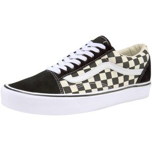 Sneaker VANS "Old Skool", Herren, Gr. 42, schwarz-weiss (schwarz, sanftes weiß), Leder, Textil, kariert, kontrastfarbene Details, Schuhe Sneaker, aus Leder Sneaker VANS "Old Skool", Herren, Gr. 42, schwarz-weiss (schwarz, sanftes weiß), Leder, Textil, kariert, kontrastfarbene Details, Schuhe Sneaker, aus Leder