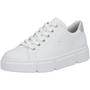 Plateausneaker RIEKER, Damen, Gr. 36, weiss (weiß), Lederimitat, Schuhe Plateausneaker, in monochromer Optik, Freizeitschuh, Halbschuh, Schnürschuh Plateausneaker RIEKER, Damen, Gr. 36, weiss (weiß), Lederimitat, Schuhe Plateausneaker, in monochromer Optik, Freizeitschuh, Halbschuh, Schnürschuh
