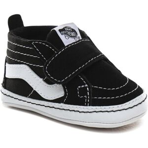 Lauflernschuh VANS "SK8-Hi Crib", Mädchen, Gr. 17, schwarz-weiss (schwarz, weiß), Leder, Textil, unifarben mit Farbeinsatz, Schuhe Lauflernschuh, mit Klettverschluss für Babys Lauflernschuh VANS "SK8-Hi Crib", Mädchen, Gr. 17, schwarz-weiss (schwarz, weiß), Leder, Textil, unifarben mit Farbeinsatz, Schuhe Lauflernschuh, mit Klettverschluss für Babys