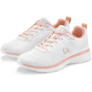 Sneaker LASCANA "Turnschuhe", Mädchen, Gr. 39, rosa (weiß, lachsfarben), Obermaterial: 60% Textilmaterial, 40% Lederimitat. Decksohle: 100% Textilmaterial. Futter: 100% Textilmaterial. Laufsohle: 100% Synthetik, kontrastfarbene Details, unifarben, Basic, Sneaker LASCANA "Turnschuhe", Mädchen, Gr. 39, rosa (weiß, lachsfarben), Obermaterial: 60% Textilmaterial, 40% Lederimitat. Decksohle: 100% Textilmaterial. Futter: 100% Textilmaterial. Laufsohle: 100% Synthetik, kontrastfarbene Details, unifarben, Basic,
