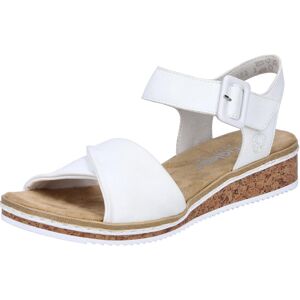 Sandalette RIEKER, Damen, Gr. 40, weiss (weiß), Lederimitat, unifarben, Schuhe Sandalette, Keilsandale, Sommerschuh, Urlaubsschuh mit Klettriemchen Sandalette RIEKER, Damen, Gr. 40, weiss (weiß), Lederimitat, unifarben, Schuhe Sandalette, Keilsandale, Sommerschuh, Urlaubsschuh mit Klettriemchen