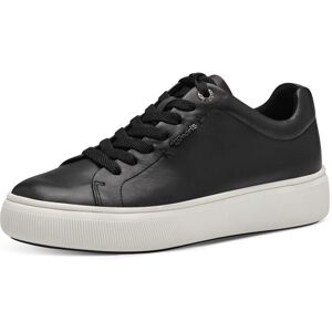 Plateausneaker TAMARIS, Damen, Gr. 39, schwarz, Leder, schimmernd, unifarben, Basic, Schuhe Plateausneaker, Freizeitschuh, Halbschuh, Schnürschuh mit Wechselfussbett Plateausneaker TAMARIS, Damen, Gr. 39, schwarz, Leder, schimmernd, unifarben, Basic, Schuhe Plateausneaker, Freizeitschuh, Halbschuh, Schnürschuh mit Wechselfussbett