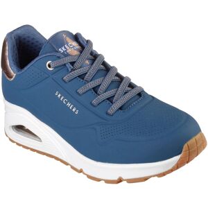 Slip-On Sneaker SKECHERS "UNO SHIMMER AWAY", Damen, Gr. 39, blau (navy, rosègoldfarben), Lederimitat, kontrastfarbene Details, Schuhe Slip-On Sneaker, Slipper, Freizeitschuh, Plateausneaker mit modischem Keilabsatz Slip-On Sneaker SKECHERS "UNO SHIMMER AWAY", Damen, Gr. 39, blau (navy, rosègoldfarben), Lederimitat, kontrastfarbene Details, Schuhe Slip-On Sneaker, Slipper, Freizeitschuh, Plateausneaker mit modischem Keilabsatz