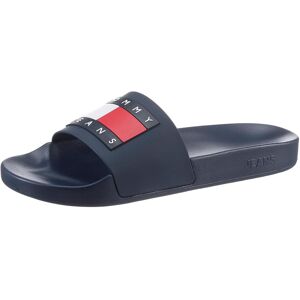 Badepantolette TOMMY JEANS "TOMMY JEANS POOL SLIDE ESS", Herren, Gr. 46, blau (dunkelblau), Synthetik, Schuhe Badepantolette, Sommerschuh, Poolslides, Schlappen, mit plakativer Logoflag Badepantolette TOMMY JEANS "TOMMY JEANS POOL SLIDE ESS", Herren, Gr. 46, blau (dunkelblau), Synthetik, Schuhe Badepantolette, Sommerschuh, Poolslides, Schlappen, mit plakativer Logoflag