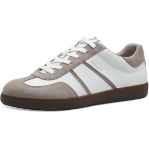 Plateausneaker TAMARIS, Damen, Gr. 36, weiss (sanftes weiß kombi), Leder, Lederimitat, kontrastfarbene Details, unifarben mit Farbeinsatz, Schuhe Plateausneaker, Freizeitschuh, Halbschuh, Schnürschuh mit gepolstertem Schaftrand Plateausneaker TAMARIS, Damen, Gr. 36, weiss (sanftes weiß kombi), Leder, Lederimitat, kontrastfarbene Details, unifarben mit Farbeinsatz, Schuhe Plateausneaker, Freizeitschuh, Halbschuh, Schnürschuh mit gepolstertem Schaftrand