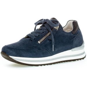 Keilsneaker GABOR "TURIN", Damen, Gr. 44, blau (nachtblau, blau), Ziegenveloursleder, Schuhe Keilsneaker, Freizeitschuh, Halbschuh, Schnürschuh mit leichter Perforierung Keilsneaker GABOR "TURIN", Damen, Gr. 44, blau (nachtblau, blau), Ziegenveloursleder, Schuhe Keilsneaker, Freizeitschuh, Halbschuh, Schnürschuh mit leichter Perforierung