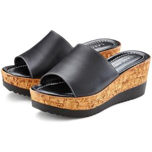 Pantolette LASCANA "Sommerschuh, offener Schuh, Mule, Sandalette", Damen, Gr. 40, schwarz, Obermaterial: 100% Ziegenleder. Decksohle: 100% Ziegenleder. Futter: 100% Synthetik. Laufsohle: 100% Synthetik, mehrfarbig, metallic, Schuhe Pantolette, aus Leder m Pantolette LASCANA "Sommerschuh, offener Schuh, Mule, Sandalette", Damen, Gr. 40, schwarz, Obermaterial: 100% Ziegenleder. Decksohle: 100% Ziegenleder. Futter: 100% Synthetik. Laufsohle: 100% Synthetik, mehrfarbig, metallic, Schuhe Pantolette, aus Leder m