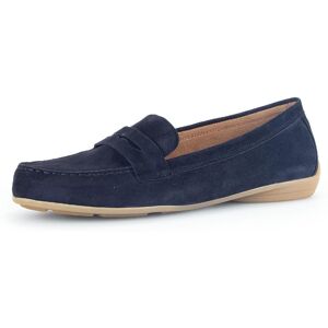 Mokassin GABOR, Damen, Gr. 36, blau (dunkelblau), Ziegenveloursleder, unifarben, Schuhe Mokassin, Slipper, Bequemschuh, Flats mit modischem Zierriegel Mokassin GABOR, Damen, Gr. 36, blau (dunkelblau), Ziegenveloursleder, unifarben, Schuhe Mokassin, Slipper, Bequemschuh, Flats mit modischem Zierriegel