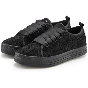 Sneaker LASCANA "Schnürhalbschuhe, Freizeitschuhe", Damen, Gr. 43, schwarz, Obermaterial: 100% Textilmaterial. Decksohle: 100% Textilmaterial. Futter: 100% Textilmaterial. Laufsohle: 100% Synthetik, unifarben, Basic, Schuhe Sneaker, mit leichter Plateauso Sneaker LASCANA "Schnürhalbschuhe, Freizeitschuhe", Damen, Gr. 43, schwarz, Obermaterial: 100% Textilmaterial. Decksohle: 100% Textilmaterial. Futter: 100% Textilmaterial. Laufsohle: 100% Synthetik, unifarben, Basic, Schuhe Sneaker, mit leichter Plateauso
