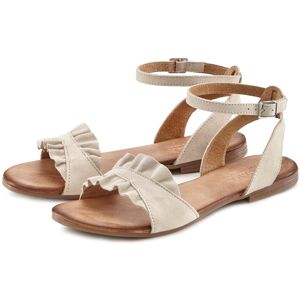 Sandale LASCANA "offener Schuh", Mädchen, Gr. 43, beige, Obermaterial: 100% Ziegenleder. Decksohle: 100% Rindsleder. Futter: 100% Schweinsleder. Laufsohle: 100% Synthetik, unifarben, Schuhe Sandale, Sandalette, Sommerschuh aus hochwertigem Leder mit klein Sandale LASCANA "offener Schuh", Mädchen, Gr. 43, beige, Obermaterial: 100% Ziegenleder. Decksohle: 100% Rindsleder. Futter: 100% Schweinsleder. Laufsohle: 100% Synthetik, unifarben, Schuhe Sandale, Sandalette, Sommerschuh aus hochwertigem Leder mit klein