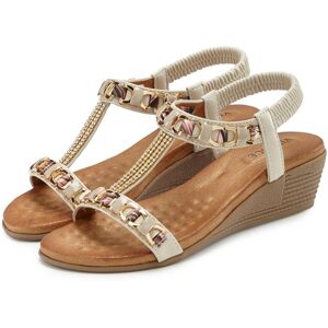 Sandalette VIVANCE "Sommerschuh, offener Schuh, Sandale, Keilsandalette", Damen, Gr. 38, beige, Obermaterial: 100% Lederimitat. Decksohle: 100% Textilmaterial. Futter: 100% Lederimitat. Laufsohle: 100% Synthetik, Glitzer, unifarben, Basic,festlich, Schuhe Sandalette VIVANCE "Sommerschuh, offener Schuh, Sandale, Keilsandalette", Damen, Gr. 38, beige, Obermaterial: 100% Lederimitat. Decksohle: 100% Textilmaterial. Futter: 100% Lederimitat. Laufsohle: 100% Synthetik, Glitzer, unifarben, Basic,festlich, Schuhe
