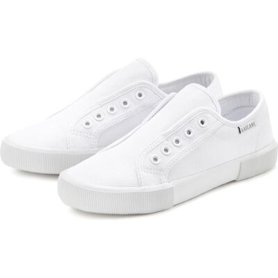 Sneaker LASCANA "Slip-On-Sneaker", Mädchen, Gr. 35, weiss (weiß), Obermaterial: 100% Textilmaterial. Decksohle: 100% Textilmaterial. Futter: 100% Textilmaterial. Laufsohle: 100% Synthetik, unifarben, Basic, Schuhe Sneaker, Slipper, Halbschuh bequem zum Re Sneaker LASCANA "Slip-On-Sneaker", Mädchen, Gr. 35, weiss (weiß), Obermaterial: 100% Textilmaterial. Decksohle: 100% Textilmaterial. Futter: 100% Textilmaterial. Laufsohle: 100% Synthetik, unifarben, Basic, Schuhe Sneaker, Slipper, Halbschuh bequem zum Re