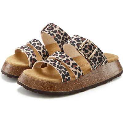Pantolette FRENCH CONNECTION "Mule, Sandale, offener Schuh, Sommerschuhe", Damen, Gr. 40, braun (leo), Obermaterial: 100% Textilmaterial. Decksohle: 100% Rindsleder. Futter: 100% Textilmaterial. Laufsohle: 100% Synthetik, gemustert, Schuhe Pantolette, aus Pantolette FRENCH CONNECTION "Mule, Sandale, offener Schuh, Sommerschuhe", Damen, Gr. 40, braun (leo), Obermaterial: 100% Textilmaterial. Decksohle: 100% Rindsleder. Futter: 100% Textilmaterial. Laufsohle: 100% Synthetik, gemustert, Schuhe Pantolette, aus
