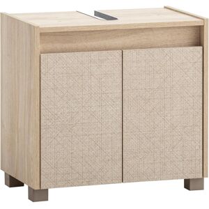 Waschbeckenunterschrank SCHILDMEYER "Sander, Breite 56,9 cm, in Canasta Optik", beige (weiß eiche, canasta), B:56,9cm H:54,6cm T:33cm, FSC-zertifizierter Holzwerkstoff, Schränke, Waschbeckenunterschrank, Made in Germany Waschbeckenunterschrank SCHILDMEYER "Sander, Breite 56,9 cm, in Canasta Optik", beige (weiß eiche, canasta), B:56,9cm H:54,6cm T:33cm, FSC-zertifizierter Holzwerkstoff, Schränke, Waschbeckenunterschrank, Made in Germany