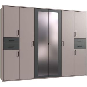 Drehtürenschrank WIMEX "Vegas", schwarz (saharagrau, graphit, griffe schwarz), B:273cm H:210cm T:58cm, Holzwerkstoff, Schränke, Drehtürenschrank, inklusive Passepartout-Rahmen, mit Spiegeltüren und Schubladen Drehtürenschrank WIMEX "Vegas", schwarz (saharagrau, graphit, griffe schwarz), B:273cm H:210cm T:58cm, Holzwerkstoff, Schränke, Drehtürenschrank, inklusive Passepartout-Rahmen, mit Spiegeltüren und Schubladen