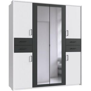 Drehtürenschrank WIMEX "Vegas", schwarz (weiß, graphit, griffe schwarz), B:183cm H:210cm T:58cm, Holzwerkstoff, Schränke, Drehtürenschrank, inklusive Passepartout-Rahmen, mit Spiegeltüren und Schubladen Drehtürenschrank WIMEX "Vegas", schwarz (weiß, graphit, griffe schwarz), B:183cm H:210cm T:58cm, Holzwerkstoff, Schränke, Drehtürenschrank, inklusive Passepartout-Rahmen, mit Spiegeltüren und Schubladen