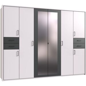 Drehtürenschrank WIMEX "Vegas", schwarz (weiß, graphit, griffe schwarz), B:273cm H:210cm T:58cm, Holzwerkstoff, Schränke, Drehtürenschrank, inklusive Passepartout-Rahmen, mit Spiegeltüren und Schubladen Drehtürenschrank WIMEX "Vegas", schwarz (weiß, graphit, griffe schwarz), B:273cm H:210cm T:58cm, Holzwerkstoff, Schränke, Drehtürenschrank, inklusive Passepartout-Rahmen, mit Spiegeltüren und Schubladen