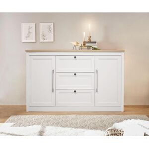 Sideboard GOODPRODUCT "Ismund", transparent (weiß, naturfarben), B:148cm H:93cm T:39cm, Holzwerkstoff, Sideboards, Sideboard, aus MDF, mit Holz-Zierleiste, schwarzen Metallgriffen, Höhe 93 cm Sideboard GOODPRODUCT "Ismund", transparent (weiß, naturfarben), B:148cm H:93cm T:39cm, Holzwerkstoff, Sideboards, Sideboard, aus MDF, mit Holz-Zierleiste, schwarzen Metallgriffen, Höhe 93 cm