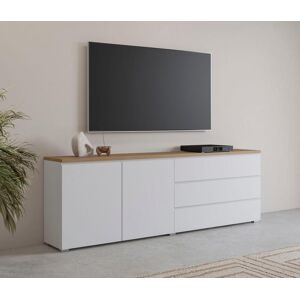 Sideboard GOODPRODUCT "Modo, Breite 200 cm, moderne grifflose Kommode 2Türen/3 SK", weiss (weiß, eiche mauvella, weiß), B:200cm H:68cm T:34,5cm, Sideboards, Sideboard, Schubladenkommode mit viel Stauraum, Einlegeböden verstellbar Sideboard GOODPRODUCT "Modo, Breite 200 cm, moderne grifflose Kommode 2Türen/3 SK", weiss (weiß, eiche mauvella, weiß), B:200cm H:68cm T:34,5cm, Sideboards, Sideboard, Schubladenkommode mit viel Stauraum, Einlegeböden verstellbar
