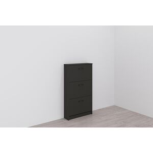 Schuhschrank FMD "Step 3", grau (anthrazit), B:58,5cm H:104,5cm T:17cm, Schränke, Schuhschrank, Breite 58,5 cm, Tief 17 cm, mit 3 Klappen, Schuhkipper Schuhschrank FMD "Step 3", grau (anthrazit), B:58,5cm H:104,5cm T:17cm, Schränke, Schuhschrank, Breite 58,5 cm, Tief 17 cm, mit 3 Klappen, Schuhkipper