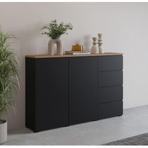 Highboard GOODPRODUCT "Modo, Breite 150 cm, moderne grifflose Kommode 2Türen/4 SK", schwarz, eiche mauvella, schwarz, B:150cm H:100cm T:34,5cm, Sideboards, Highboard, Schubladenkommode mit viel Stauraum, Einlegeböden verstellbar Highboard GOODPRODUCT "Modo, Breite 150 cm, moderne grifflose Kommode 2Türen/4 SK", schwarz, eiche mauvella, schwarz, B:150cm H:100cm T:34,5cm, Sideboards, Highboard, Schubladenkommode mit viel Stauraum, Einlegeböden verstellbar