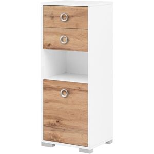 Midischrank WELLTIME "Kimi, Höhe 105,2 cm", weiß, eiche landhaus, B:40,5cm H:105,2cm T:33,1cm, FSC-zertifizierter Holzwerkstoff, Schränke, Midischrank, Made in Germany Midischrank WELLTIME "Kimi, Höhe 105,2 cm", weiß, eiche landhaus, B:40,5cm H:105,2cm T:33,1cm, FSC-zertifizierter Holzwerkstoff, Schränke, Midischrank, Made in Germany