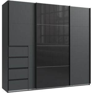 Schwebetürenschrank WIMEX "Bali in den Breiten 180cm, 225cm & 270cm, Schrank mit Glaselement", grafit, glas schwarz, griffe schwarz, B:225cm H:208cm T:64cm, Holzwerkstoff, Schränke, Schwebetürenschrank, Kleiderschrank erhältlich in den Farben; grafit und Schwebetürenschrank WIMEX "Bali in den Breiten 180cm, 225cm & 270cm, Schrank mit Glaselement", grafit, glas schwarz, griffe schwarz, B:225cm H:208cm T:64cm, Holzwerkstoff, Schränke, Schwebetürenschrank, Kleiderschrank erhältlich in den Farben; grafit und