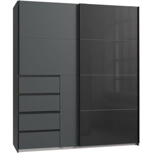 Schwebetürenschrank WIMEX "Bali in den Breiten 180cm, 225cm & 270cm, Schrank mit Glaselement", grafit, glas schwarz, griffe schwarz, B:180cm H:208cm T:64cm, Holzwerkstoff, Schränke, Schwebetürenschrank, Kleiderschrank erhältlich in den Farben; grafit und Schwebetürenschrank WIMEX "Bali in den Breiten 180cm, 225cm & 270cm, Schrank mit Glaselement", grafit, glas schwarz, griffe schwarz, B:180cm H:208cm T:64cm, Holzwerkstoff, Schränke, Schwebetürenschrank, Kleiderschrank erhältlich in den Farben; grafit und
