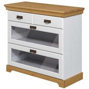 Home Affaire Rügen Massivholz Sideboard - 2 Schubladen, Glaseinsatz Home Affaire Rügen Massivholz Sideboard - 2 Schubladen, Glaseinsatz