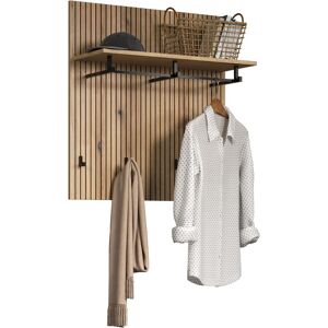 Garderobenpaneel HOME AFFAIRE "Amrum", evoke eiche, B:80cm H:84cm T:28cm, Holzwerkstoff, Kunststoff, Metall, Garderobenpaneele, Garderobenpaneel, Wandpaneel mit Ablage, 1 Kleiderstange & 4 Haken - (B/T/H) 80/28/84 cm Garderobenpaneel HOME AFFAIRE "Amrum", evoke eiche, B:80cm H:84cm T:28cm, Holzwerkstoff, Kunststoff, Metall, Garderobenpaneele, Garderobenpaneel, Wandpaneel mit Ablage, 1 Kleiderstange & 4 Haken - (B/T/H) 80/28/84 cm